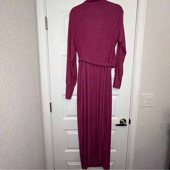 Daily Practice Anthropologie Ribbed Knit 1/2 Wrap   Maxi Dress - Picture 9 of 11